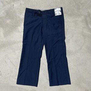 $45 Nordstrom Toddler Boy's Solid Navy Blue Adjustable Waist Dress Pants Size 2